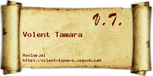 Volent Tamara névjegykártya